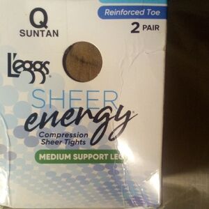 NIB! L'eggs Sheer Energy Compression Tights - Suntan